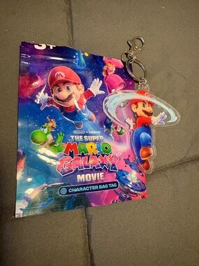 Super Mario Galaxy Movie Acrylic Character Bag Tag - Red & Blue Mario